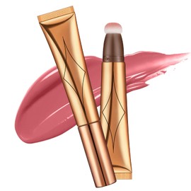 AOOWU Blush Stick, Beauty Liquid Blush Wall, Blush Contour Stick with Soft Cushion Applicator, Natural Silky Blush Contour Cream Beauty Make Up Wall for Face (#02)