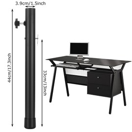 DIRBUY 4 Pack Adjustable Table Leg Extenders - 17.3 Inch Black Heavy Duty Steel Folding Table Risers With 4 Levels