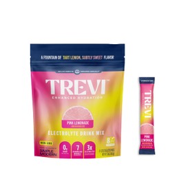 TREVI  Electrolitos sin azúcar - Sobres de bebida hidratante en polvo - 8 unidades - Limonada rosa                                                    