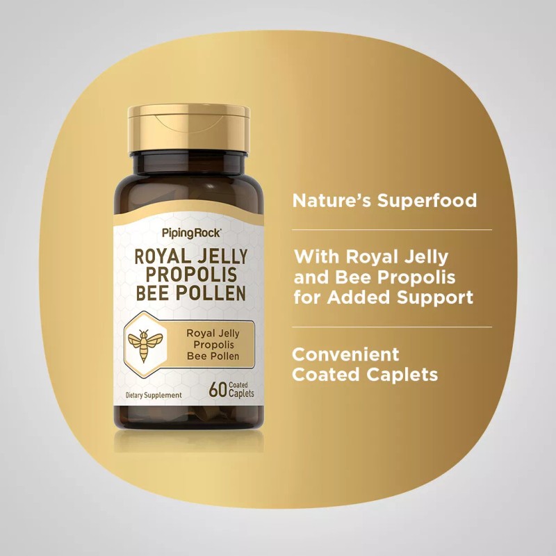 Piping Rock Royal Jelly Propolis Bee Pollen Pills | 60
