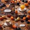 FoldTier 6 Pcs Marble Pumpkin Fall Coasters, Halloween Drink Coasters