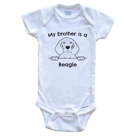 My Brother is A Beagle Cute Dog Breed One Piece Baby Bodysuit, 3-6 Months White
