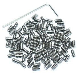 ZDingTech 100pcs M2 X 6mm 304 Set Screws Stainless Steel 2mm x 6mm Set Screws Hex Allen Head Hex Hexagon Socket Set Screws with 0.9mm Allen Wrench,2mm Set Screw hex Allen Head Socket Set Screws