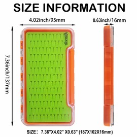 Clear Waterproof Fly Fishing Box Super Slim Silicone Fly Hook Storage Case Pocket Size Tackle Box Light Weight (2x-Orange+Blue-7.36"X4.02"X0.63")