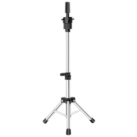 Solvanta Wig Stand, Stand Clamp, Compatible with Mannequin Heads, Fixed, Height Adjustable, Silver, Lightweight, Stable, Easy Assembly, Height 14.5 - 22.0 inches (36.8 - 55.8 cm)