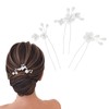 Foryysa Bridal Wedding Hair Pins for Women White Flower Headwear