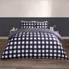 OHS Gingham Bedding Blue, Single Duvet Covers Set Reversible Plaid