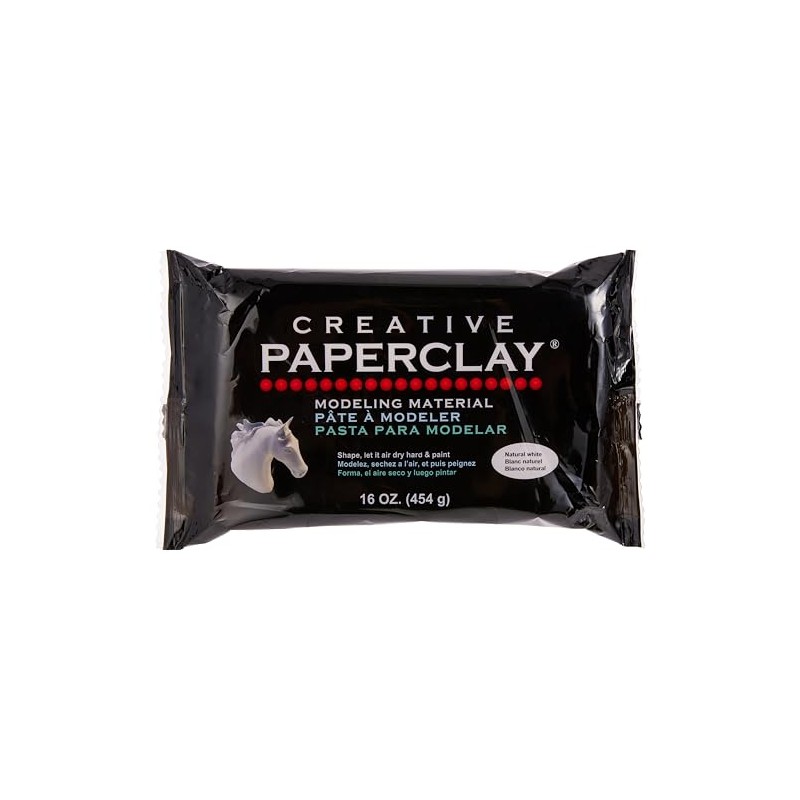Creative Paperclay for Modeling Compound, 16-Ounce, White, 4" x 1"