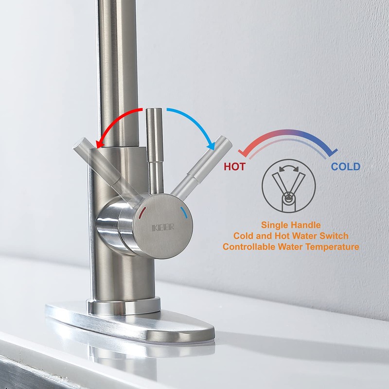 Kitchen Faucet with Pull Down Sprayer, Brush Nickel Pull Out