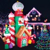 Hioasis 10 FT Christmas Inflatable Decorations,Gaint Candy Castle Inflatable with