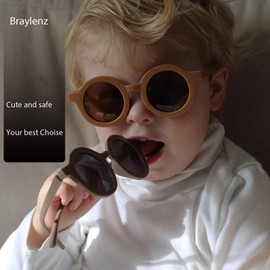 Braylenz Cute Round Sunglasses for Kids Girls Boys UV400 Protection Beach Holiday