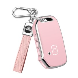 QBUC for Kia Key Fob Cover with Keychain,Car Key Case Shell Protection Fit for Kia K5 Forte Sportage Soul Seltos Telluride