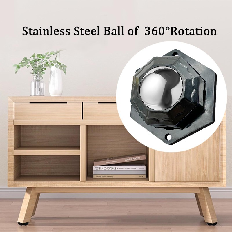 Self Adhesive Caster Wheels for Small Furniture, 360°Rotation Mini Caster