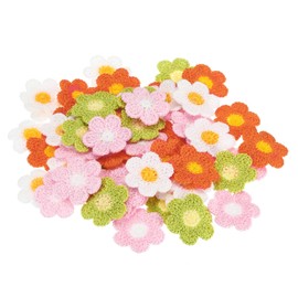 PATIKIL Cosidos Parches para Ropa, 64 Paquete Flores Parche Bordados Apliques para Ropa Decoración Mochila Jean Sombrero Bricolaje Artesanía, Blanco Rosa Naranja Verde