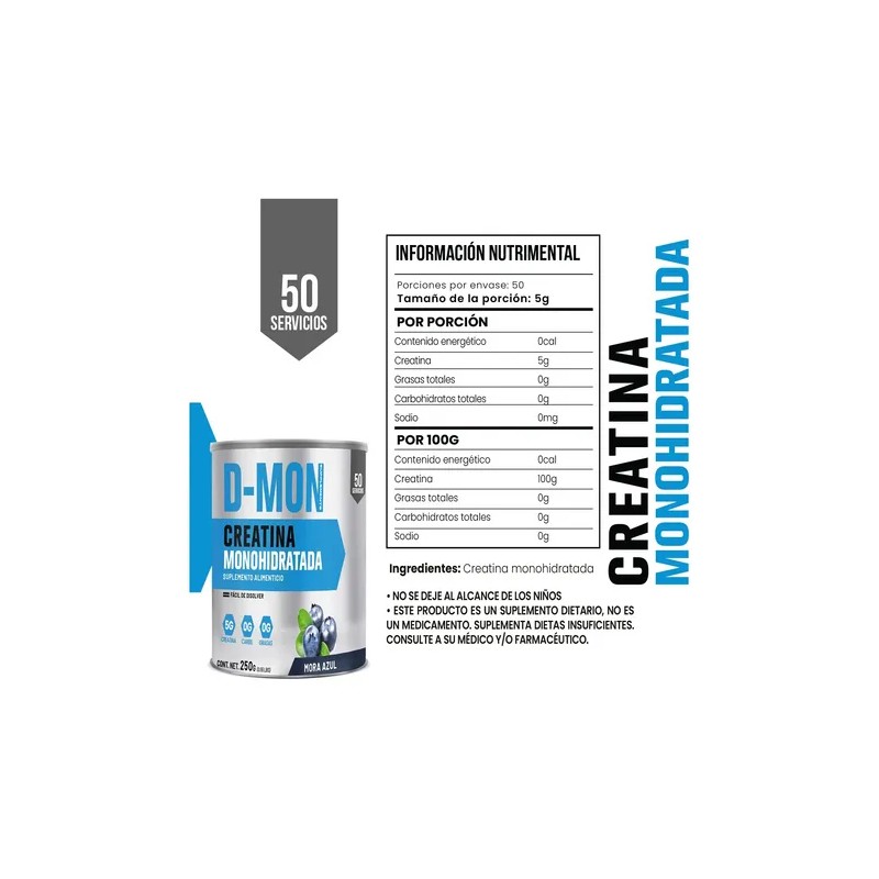 Creatina Monohidratada 250g D-mon Varios Sabores