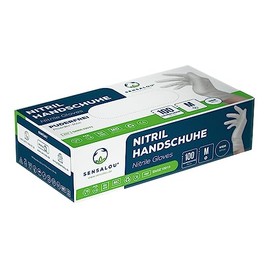 Sensalou Disposable Nitrile Examination Gloves, Powder-Free, Latex-Free, Medium - Size M (8), Pack of 100
