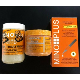 MINOVAL MINOPLUS Hair Regrowth Treatment Dropper + Minoval Plus Pommade + MOB Treatment