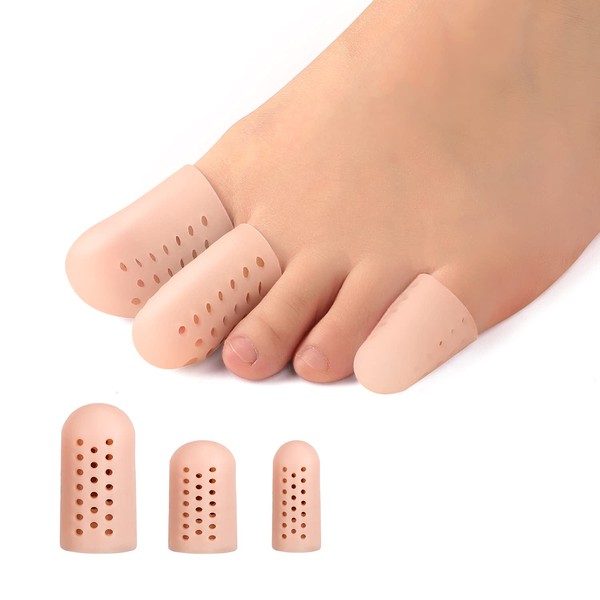 Kimihome 16 PCS Toe Caps and Protectors, Silicone Toe Sleeve Cushions and Protects, Provide Relief for Corns, Blisters and Ingrown Toenails (4PCS Large Size + 8PCS Medium Size + 4 Small Size)
