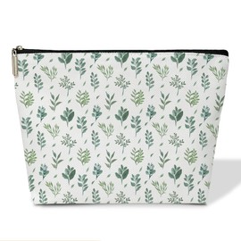 Summer Makeup Bag Small Cosmetic Bag Aesthetic Makeup Bag Green Makeup Bag Small Makeup Pouch for Purse Toiletry Bags for Women Travel Skincare Bag Small Cosmetic Pouch Boho Accessory Bag (JRM628)