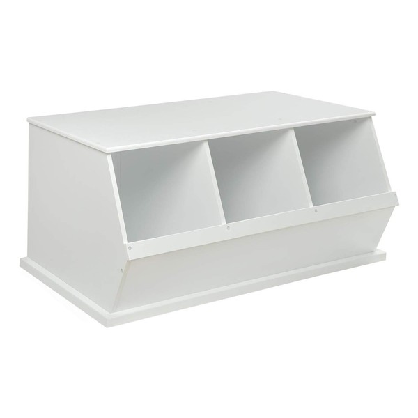 Three Bin Storage Cubby - White