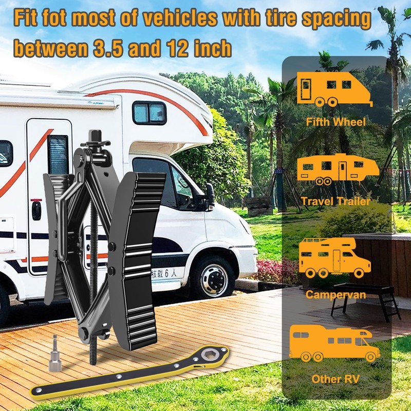 Lezcufer Camper Wheel Chock Stabilizer 2 Sets for RV Travel
