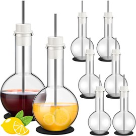Copkim 25 Pcs Lab Flask Chemistry Drinking Glasses, 6 Set 8.5 oz Chemistry Glasses Gift Clear Novelty Tumbler Scientific Beaker Mugs Flasks for Teacher Laboratory Staff(Distilling Flask)