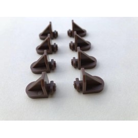 Twist-in Shelf Support Pins (8 Pack) for Kitchen Cabinets, Bookcases, Shelves Brown