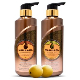 Marula Oil Shampoo and Conditioner Sets,Color Safe Ultra Moisture Sulfate Free Shampoo Conditioner Pack for All Hair Types, Moisturizing,Smoothing, Locks Moisture, Natural Repair, Pump Bottle