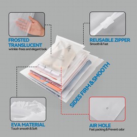 FCSELFLESS Packaging Bags for Clothing Clear Apparel Bags for Shipping Plastic Frosted Bags for Clothes,50 Pcs,3 Mil,10''x12'',with Vent Holes