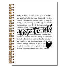 JINYO Note to Self Inspirational Notebook, Motivational Notebook, Inspirational Quote Journal, Motivational Positive Journals for Women, Positive Affirmations Spiral Notebooks 5.5x8.3 Inch