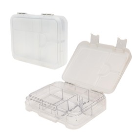 Clear Kid-Friendly Easy Clean Bento Lunchbox by My Family - Leakproof, Durable, BPA-Free - Fits Cooler Bag - Dishwasher Safe