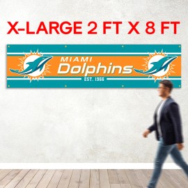 Unbranded Miami Dolphins Football Fans 2x8 ft Flag Banner You Are In Country Gift