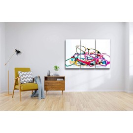 Fashion Eyeglasses with copyspace fashionables and Pictures Print On Canvas Wall Artwork Modern Photography Home Decor Unique Pattern Stretched and Framed 3 Piece