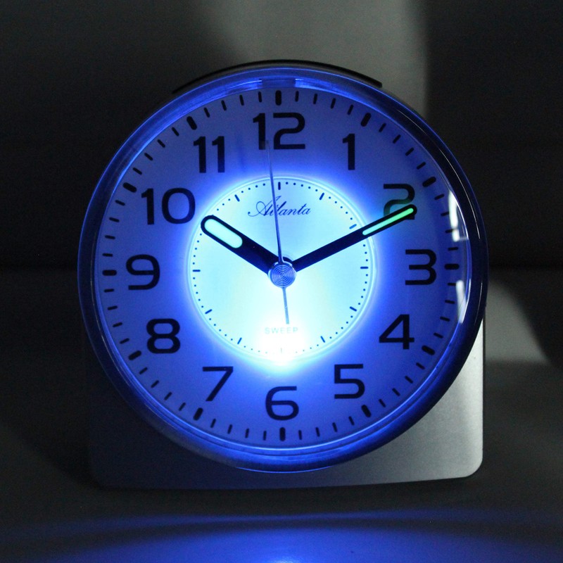 Atlanta Alarm clock without ticking quartz analogue silver - 1996-19