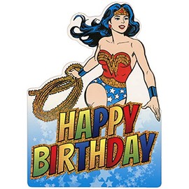 Paper House Productions Wonder Woman Die Cut Foil Superhero Birthday Card for Girls