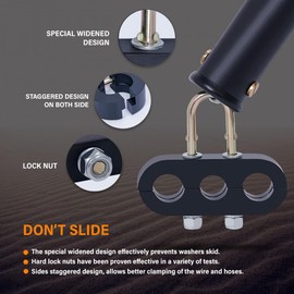 TORQUE 2 PCS 3 in 1 ABS Air Line Hose Tracker Tender Kit with 20" Double Spring and Protective Sleeve for Truck Tractor Trailer (Heavy Duty Spring with 3 Hose Holder) (2 x TR17145-D)