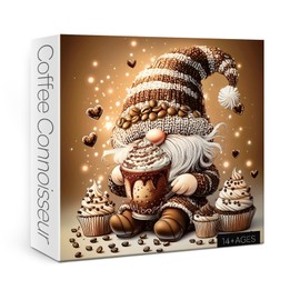 Funny Gnome Coffee Jigsaw Puzzle 1000 Piece for Adult, Art Elf Food Cupcake Jigsaw Puzzles, Hard Cute Aesthetic Challenging Puzzle