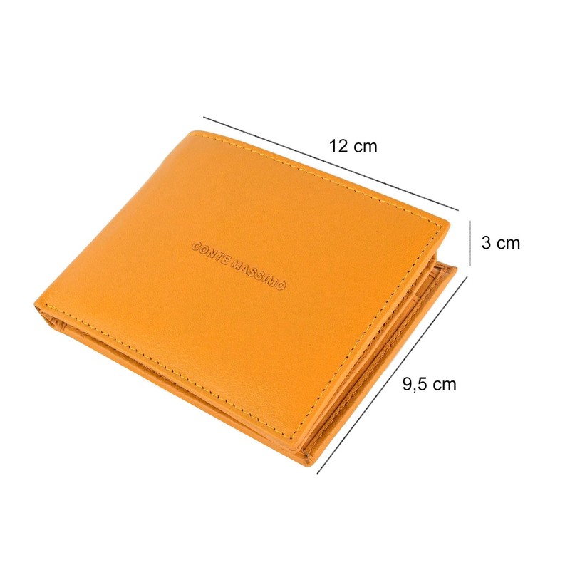 Conte Massimo Men's Genuine Leather Wallet with RFID Protection and