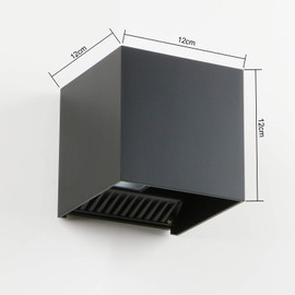 LED Cube Exterior Aluminum IP65 Waterproof Wall Lamp, Yosoan 4.7" 20W Super Warm White Modern Fixture Light 86-265V Adjustable Outdoor Indoor Wall Black Sconce Lamp Up Down