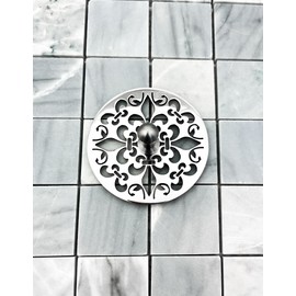 Sink Strainer | Fleur De Lis | Jewelry for Your Sink | 3.15 inch Sink Strainer | Designer Drains (Polished Stainless Steel) (Polished Stainless Steel)