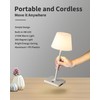 NEWSEE 14.5" Small Cordless Touch Table Lamp White, Waterproof Shower