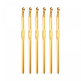 sourcing map Pack of 6 Crochet Hooks Aluminium Crochet Hook Set Crochet Hooks Set 6 mm Knitting Needles Crochet Hook Replacement Crochet Hooks Knitting Tools Accessories for Beginners DIY Craft Yarn