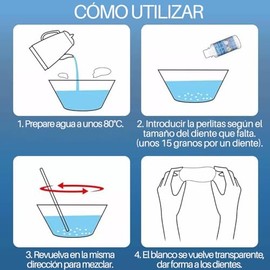 5 Bolsas de Cuentas Relleno de Dientes Temporales, Reparación de Dientes, Relleno de Huecos de Cavidad Dental, Ayuda para el Uso de Dentaduras Postizas de Vampiro, Ajuste Térmico