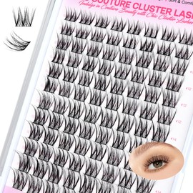 CALAILIS CDD04-MIX Individual Eyelashes, 96 Pieces, DIY Individual Eyelashes for Self-Application of Lash Extesnion at Home, 10-16 mm D Curl Cluster Individual Lashes