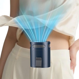Waist Fan Clip on Cold Air-Mini Lightweight Portable Fan Rechargeable Battery Powered,Small Personal Wearable Shirt Belt Hard Hat Hip Back Body Fans,Cooling Hanging Neck Cooler Ac for Men Women Kids