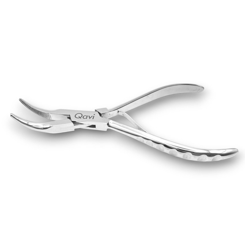 Fish Bone Pliers/Tweezers Curved, High Grade Stainless Steel Polished (17cm)