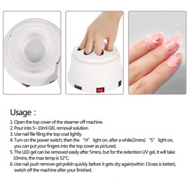 Gel Remover, Nail Polish Gel Remover Machine, Nail Steamer Electric Manicure Removal Steam off Machine for Soften Dip Gel Polish Acrylic