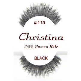 12X #119 Christina 100% Human Hair Fake Eyelashes