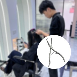 Milageto Hair Extension Tool Styling Tool Sealing Clamp Plier Stainless Steel for Removal Micro Rings Beads Opener Barber Shops, Silver