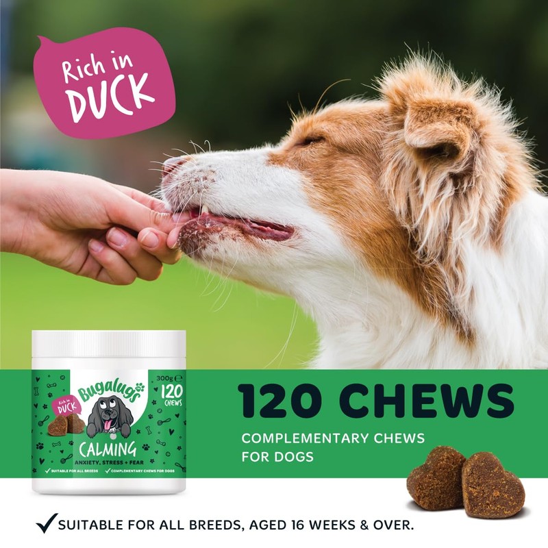 BUGALUGS BUGALUGS Calming Treats for Dogs - Helps Stress, Fear,